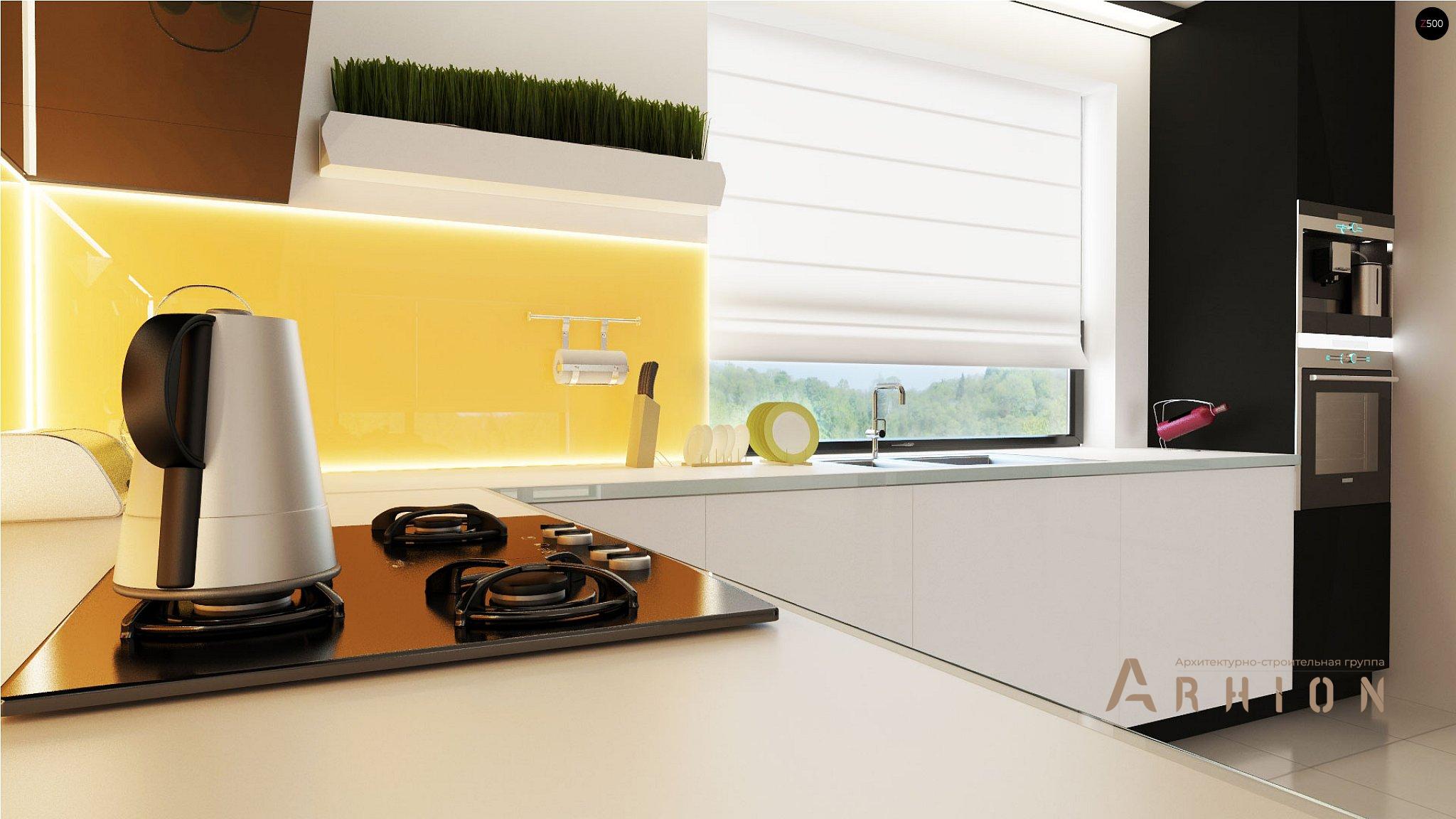 5. Проект одноэтажного дома в европейском стиле с двускатной кровлей, Z98 WP GP2, площадью - 167 кв c терассой, гаражом